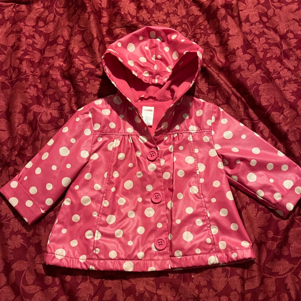 Gymboree Pink and White Polka Dot Raincoat